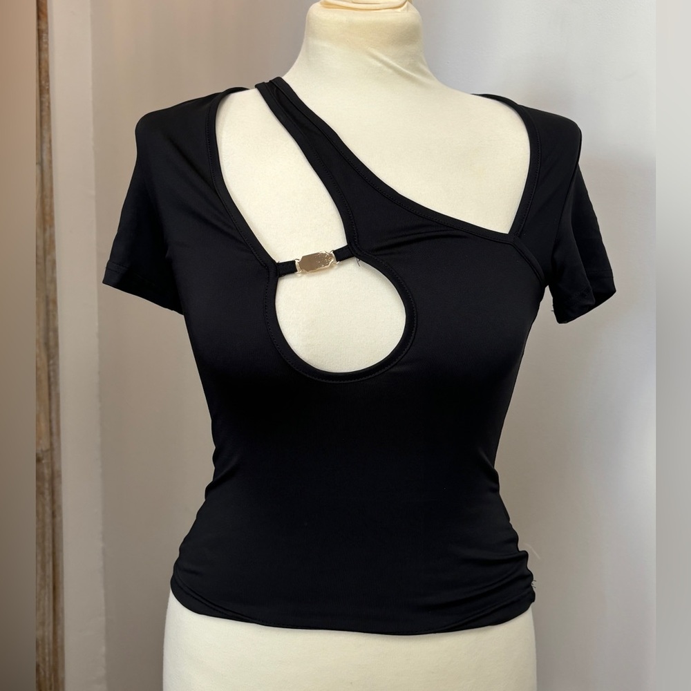 Black Buckle Crop Top